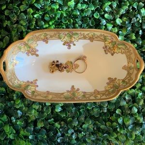 Vintage Hand Painted Nippon Gold Jewelry Dish